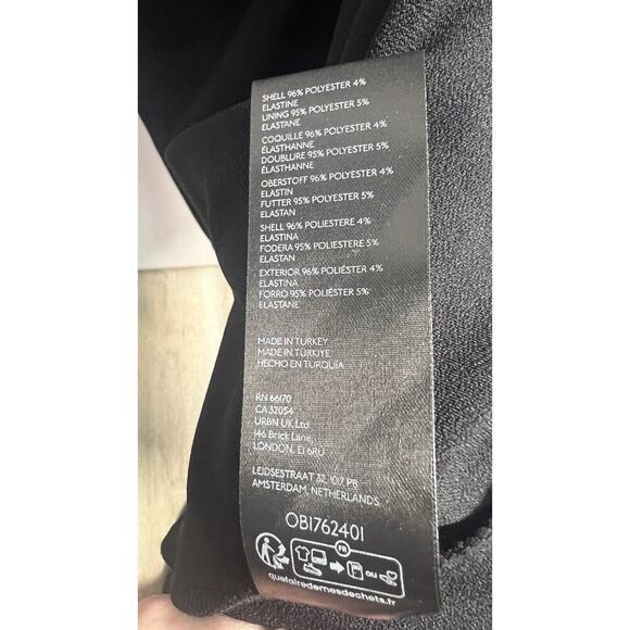 Anthropologie Cowl Neck Strappy Black Smocked Bodycon Event Party Dress Sz S NEW - Picture 13 of 14